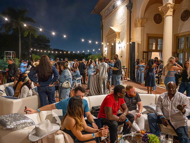guests at a the Denim and Diamonds cocktail party at the Biltmore